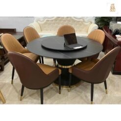 Bàn tròn xoay nhập khẩu mặt đá cao cấp Long Xuyên