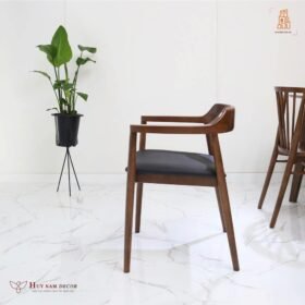 Ghế cafe đẹp gỗ tự nhiên Hiroshima tựa thấp Tp HCM