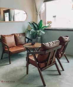 Bộ sofa cafe katakana gỗ tự nhiên giá tại xưởng Quận 2