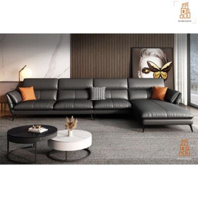 Bộ sofa góc da bò nhập khẩu ITALI