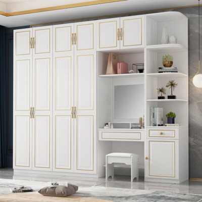 MẪU TỦ QUẦN ÁO KẾT HỢP BÀN TRANG ĐIỂM XU HƯỚNG 2023