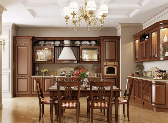 MẪU TỦ BẾP TÂN CỔ ĐIỂN CHỮ L SANG TRỌNG  XU HƯỚNG 2023