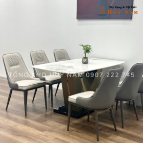 BỘ BÀN ĂN CHÂN V CAO CẤP, 6 GHẾ NEWLIAM - Ảnh 3