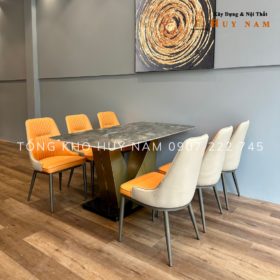 BỘ BÀN ĂN CHÂN V CAO CẤP, 6 GHẾ NEWLIAM - Ảnh 4