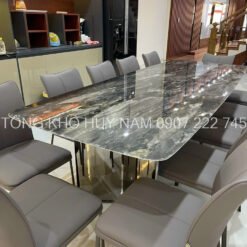 Alternative view of BỘ BÀN ĂN ĐÁ BẠCH NGỌC CAO CẤP 2M4, 8 GHẾ DANTE