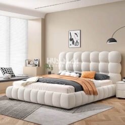 GIƯỜNG BỌC NỆM NHUNG NỈ 1320
