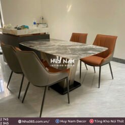 BỘ BĂN ĂN CHÂN V, ĐÁ BẠCH NGỌC, 4 GHẾ PUN