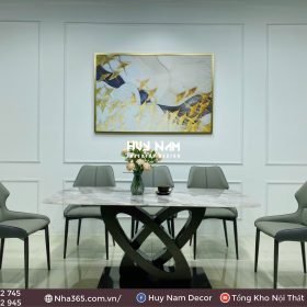 BỘ BÀN ĂN NHẬP KHẨU CAO CẤP, MẶT ĐÁ BẠCH NGỌC, CHÂN BƯỚM - Ảnh 3