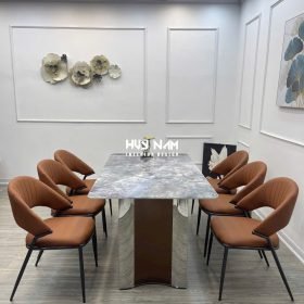 BỘ BÀN ĂN ĐỐI XỨNG, ĐÁ BẠCH NGỌC, 6 GHẾ VISION - Ảnh 3