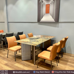 BỘ BÀN ĂN ĐỐI XỨNG, ĐÁ LUX, 6 GHẾ DANTE