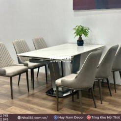BÀN ĂN THÔNG MINH CHÂN U, 6 GHẾ SPINE