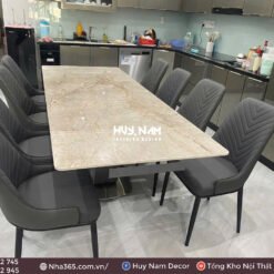 BÀN ĂN THÔNG MINH CHÂN U, 8 GHẾ SPINE