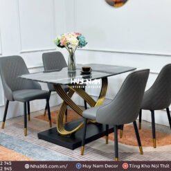 BÀN ĂN CHANEL PVD, 4 GHẾ SHERATON