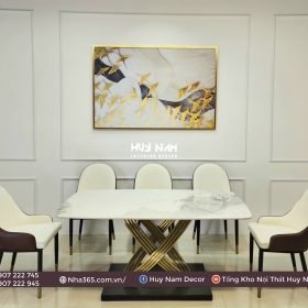 BÀN ĂN CHÂN CHANEL PVD, 6 GHẾ MONET - Ảnh 4