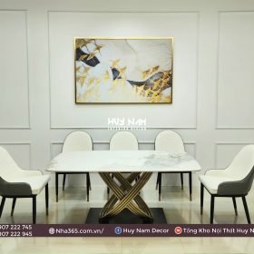 BÀN ĂN CHÂN CHANEL PVD, 6 GHẾ MONET - Ảnh 3