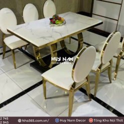 BỘ BÀN ĂN DOUBLE O PVD, 6 GHẾ LOUIS