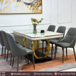 BÀN ĂN DOUBLE 0 PVD, 6 GHẾ LIAM - Ảnh 3