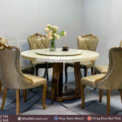 BỘ BÀN ĂN TRÒN TÂN CỔ ĐIỂN NHẬP KHẨU TD01