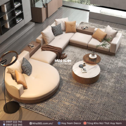 SOFA GÓC TRÒN CIR DA CHỐNG CÀO, TẨY MỰC 3M7x2M5