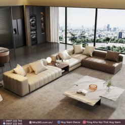 SOFA GÓC MINOTTI 5 DA CHỐNG CÀO, TẨY MỰC 3M6X2M