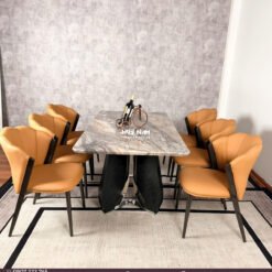 BÀN ĂN ĐÁ CẨM THẠCH 1M8, CHÂN C14, 6 GHẾ C127