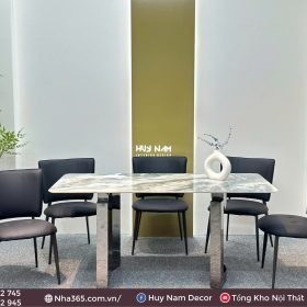 BÀN ĂN ĐÁ TINH THỂ, CHÂN C12, 6 GHẾ C76 - Ảnh 4