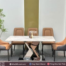 BÀN ĂN ĐÁ TINH THỂ, CHÂN C24, 6 GHẾ C119 - Ảnh 3