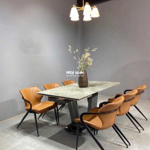 BÀN ĂN THÔNG MINH CHÂN U 2M3, 6 GHẾ LEO TITAN