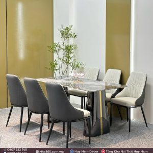 BÀN ĂN TINH THỂ 1M6, CHÂN D6, 6 GHẾ MONET VIP BÀN ĂN TINH THỂ 1M6, CHÂN D6, 6 GHẾ MONET VIP