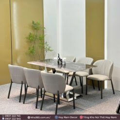 BÀN ĂN TINH THỂ 1M6, CHÂN W, 6 GHẾ C39
