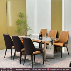 BÀN ĂN TINH THỂ 1M6, CHÂN D7, 6 GHẾ C118