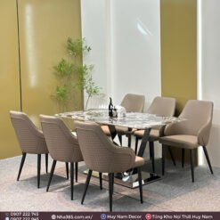 BÀN ĂN TINH THỂ 1M6, CHÂN W, 6 GHẾ C55 - Ảnh 2