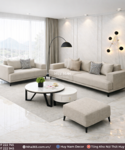 sofa sf2050 màu kem phòng khách hiện đại
