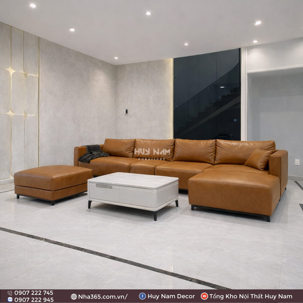 Sofa Hiện Đại SF-2058 Cao Cấp | Sofa Da Nappa Chống Cào, Xoá Mực