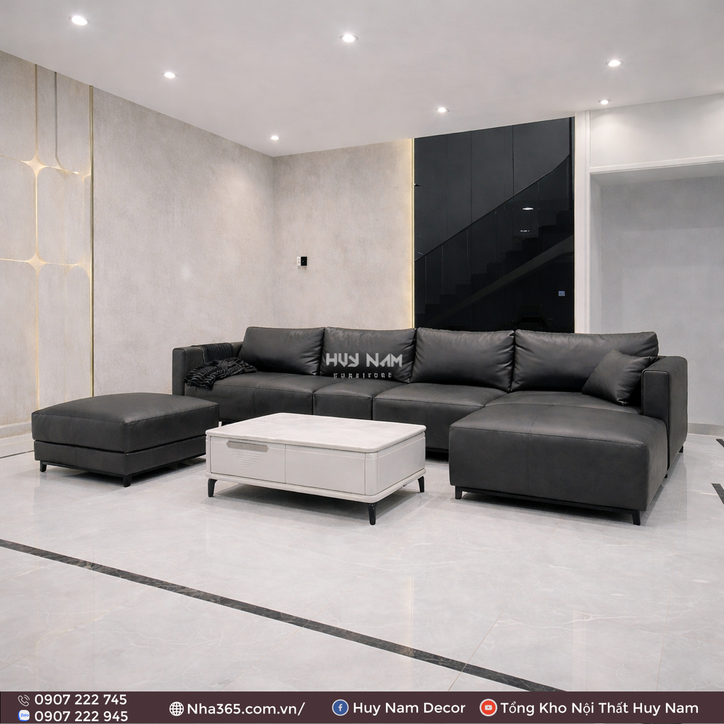 Sofa Hiện Đại SF-2058 Cao Cấp | Sofa Da Nappa Chống Cào, Xoá Mực