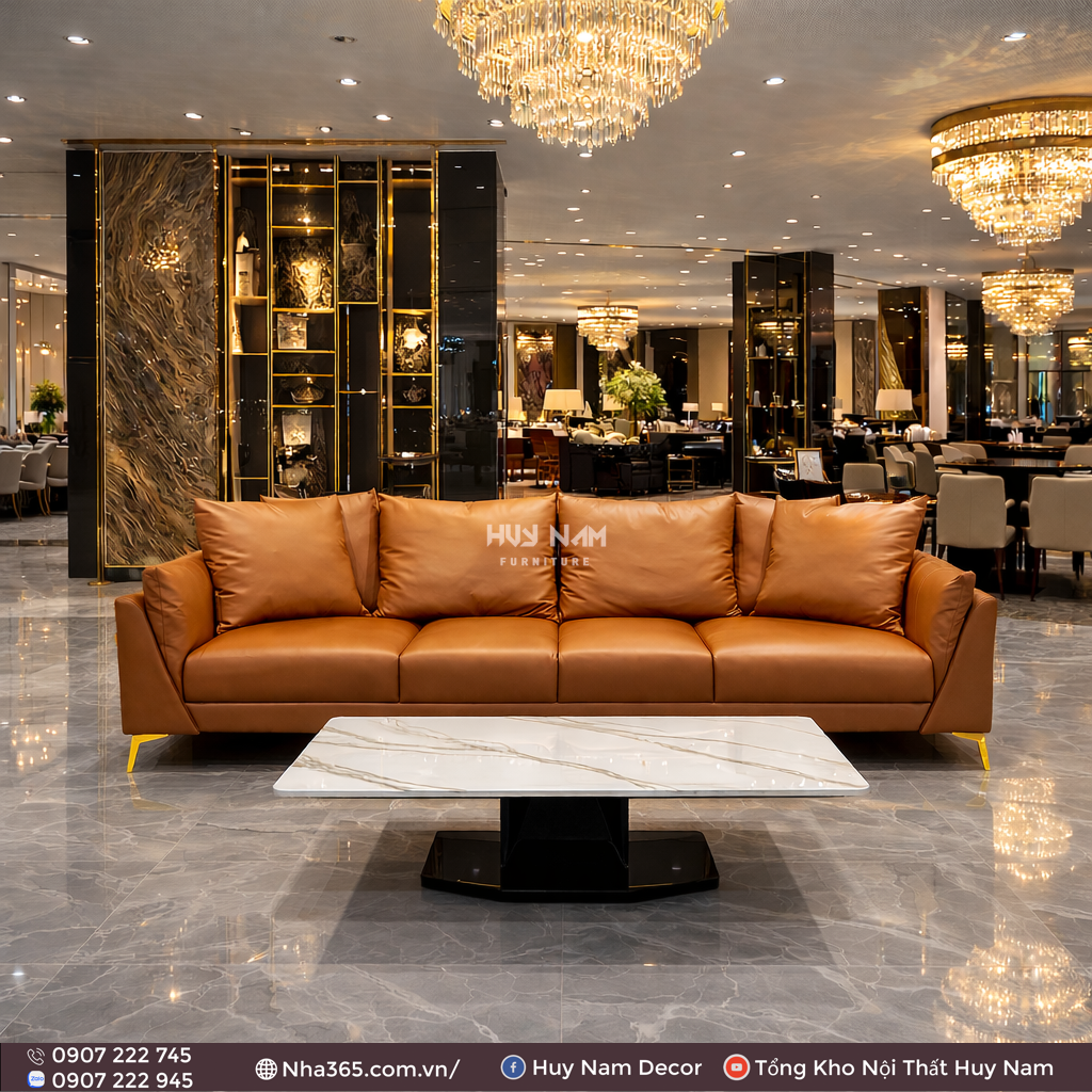 Sofa Hiện Đại SF-2066 Cao Cấp | Sofa Da Nappa Chống Cào, Xoá Mực