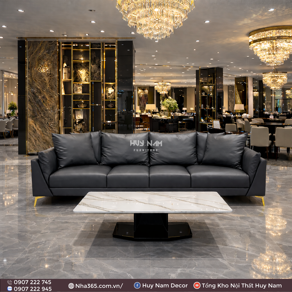 Sofa Hiện Đại SF-2066 Cao Cấp | Sofa Da Nappa Chống Cào, Xoá Mực