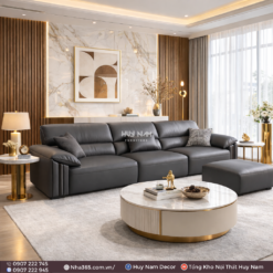 Sofa Hiện Đại SF-2080L Cao Cấp | Sofa Da Nappa Chống Cào, Xoá Mực - Ảnh 3
