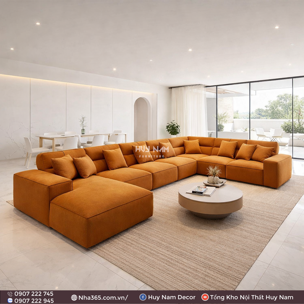 Sofa Hiện Đại SF-2088 Cao Cấp | Sofa Vải Nỉ Trượt Nước, Kháng Khuẩn