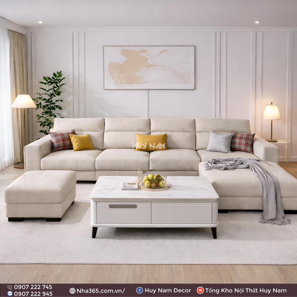 Sofa Hiện Đại SF-2098 Cao Cấp | Sofa Da Nappa Chống Cào, Xoá Mực