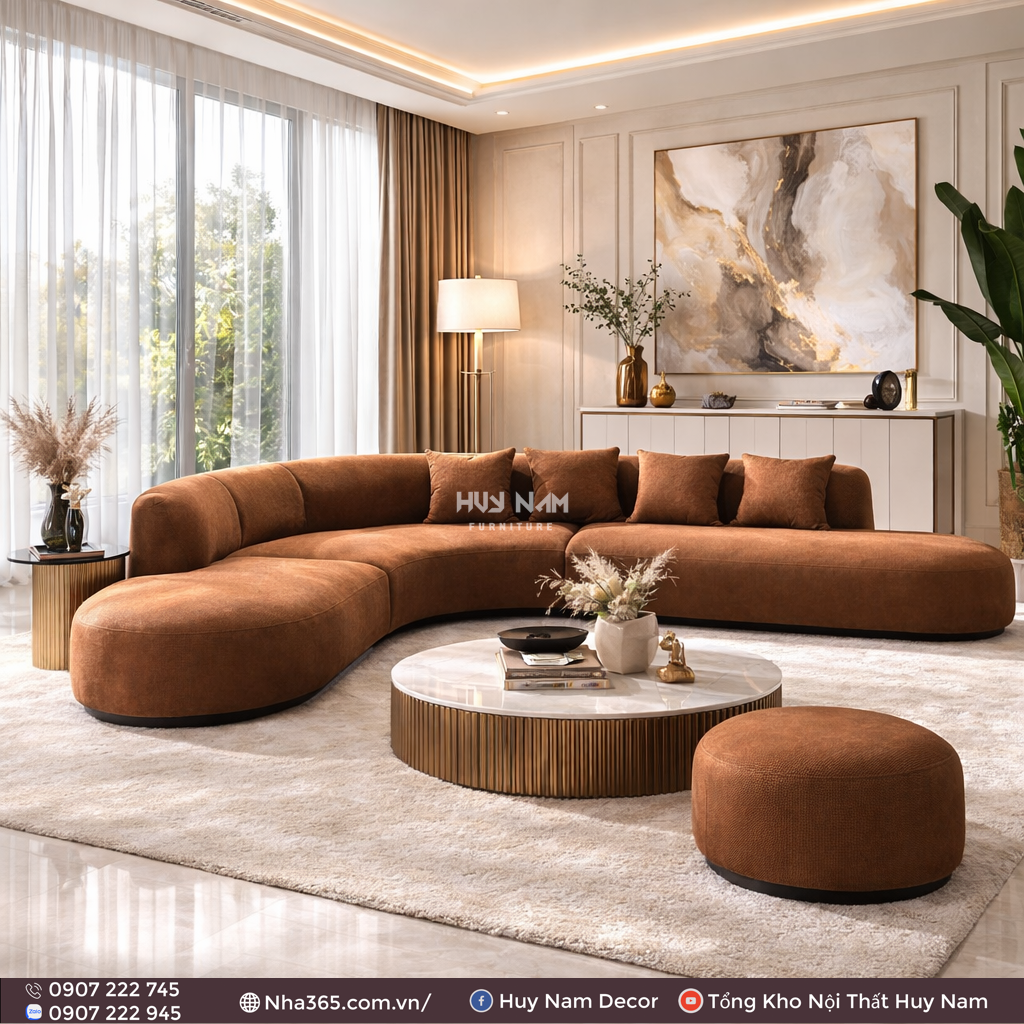 Sofa Hiện Đại SF-2101 Cao Cấp | Sofa Vải Nỉ Trượt Nước, Kháng Khuẩn