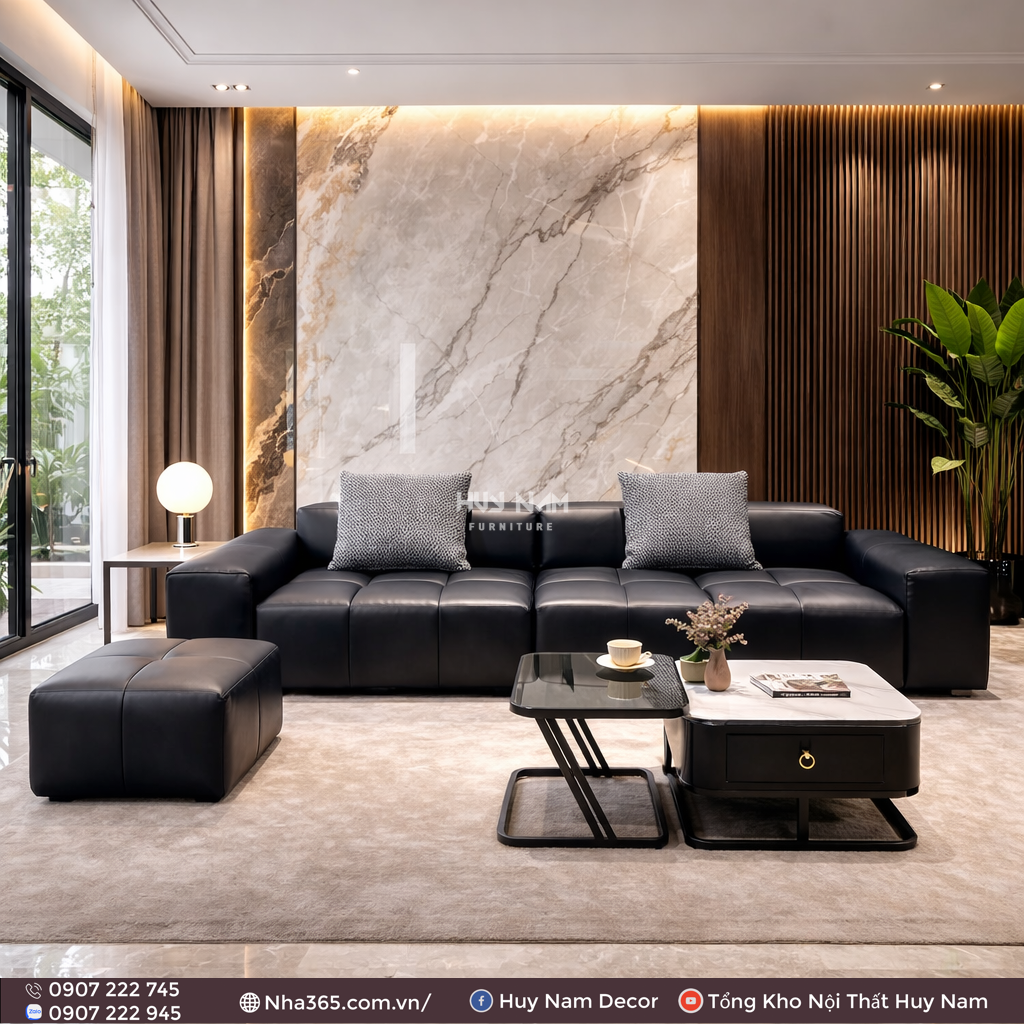 Sofa Hiện Đại SF-2106 Cao Cấp | Sofa Da Nappa Chống Cào, Xoá Mực