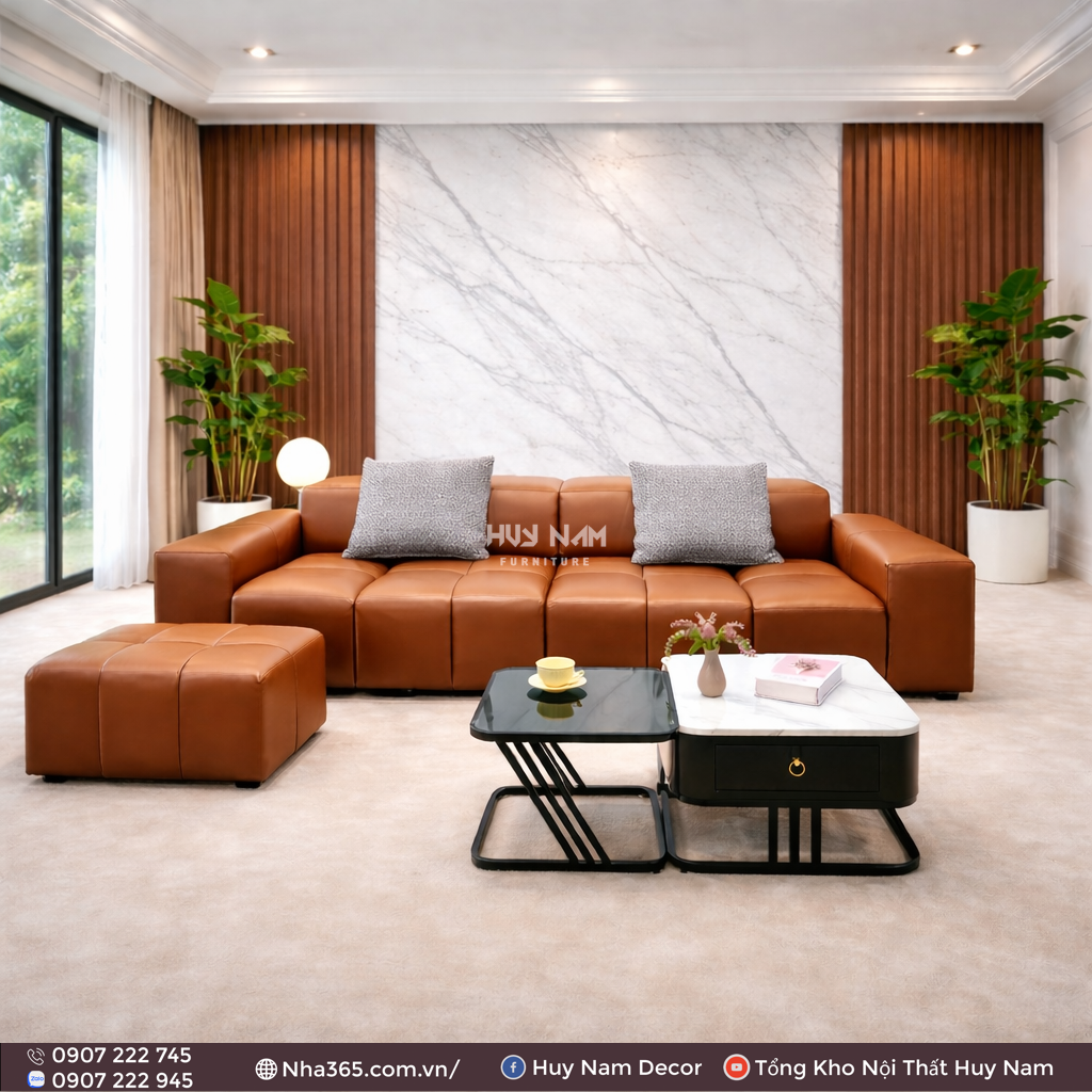 Sofa Hiện Đại SF-2106 Cao Cấp | Sofa Da Nappa Chống Cào, Xoá Mực