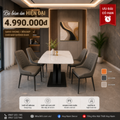 [BÁN CHẠY] BÀN ĂN 1M2, 4 GHẾ SPINE