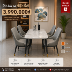 [SALE OFF] Bàn ăn chân côn 1M2, 4 Ghế Monet Vip