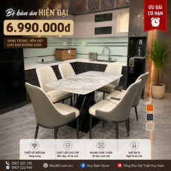 [BÁN CHẠY] BÀN ĂN 1M4, 6 GHẾ SPINE
