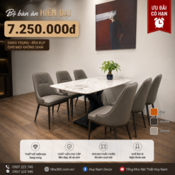 [BÁN CHẠY] BÀN ĂN 1M6, 6 GHẾ CARO