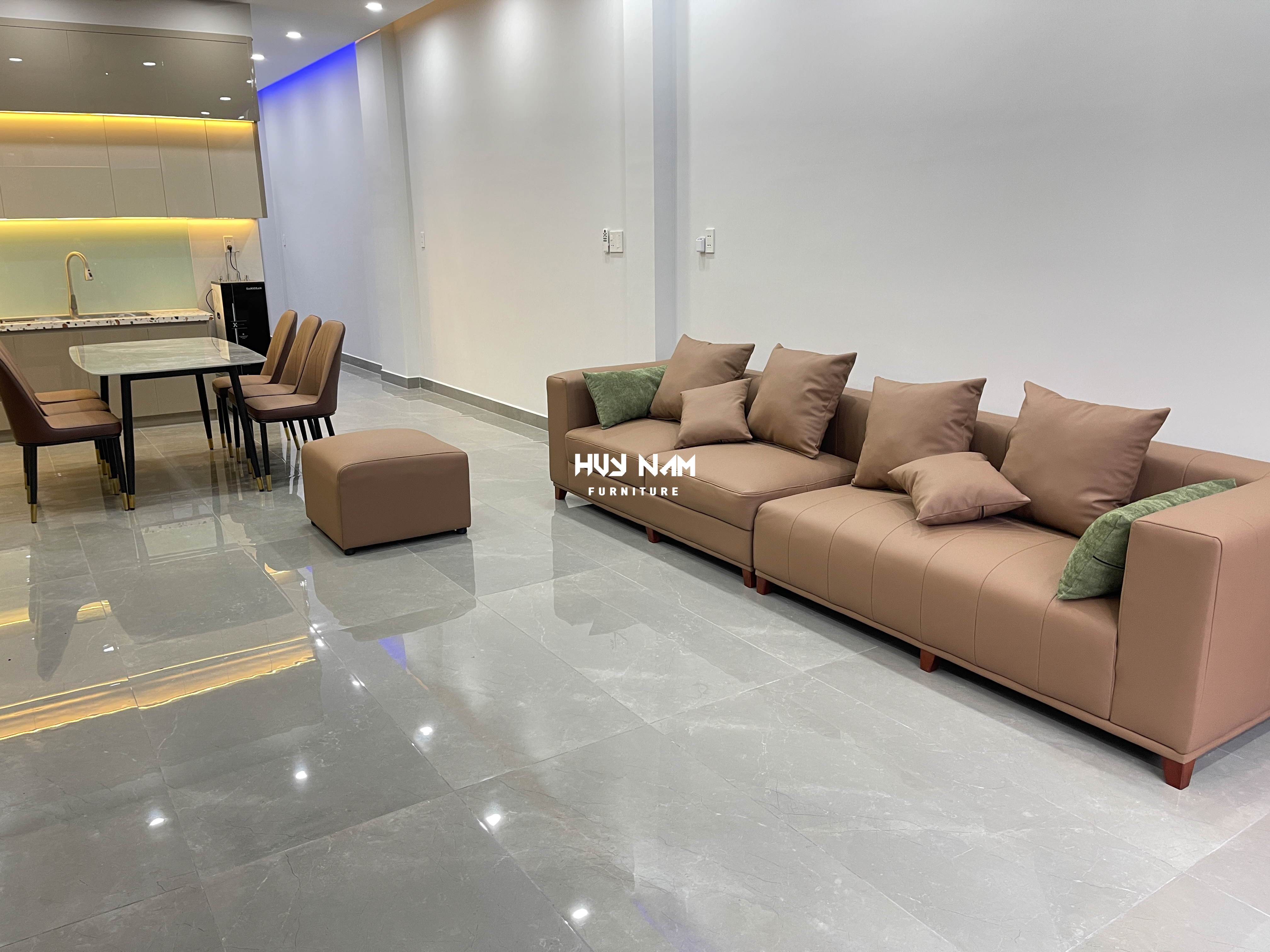 sofa da nappa chống mực 2m8