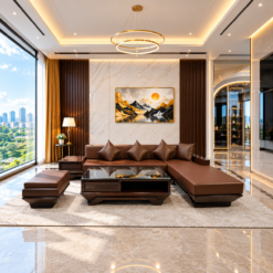 SOFA GÓC CHÂN THUYỀN GỖ TẦN BÌ